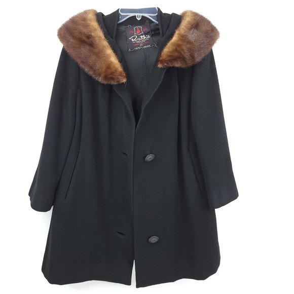 Vintage El Candida Windermere Cashmere Coat Custom Size Fur Collar Retro - Picture 11 of 11